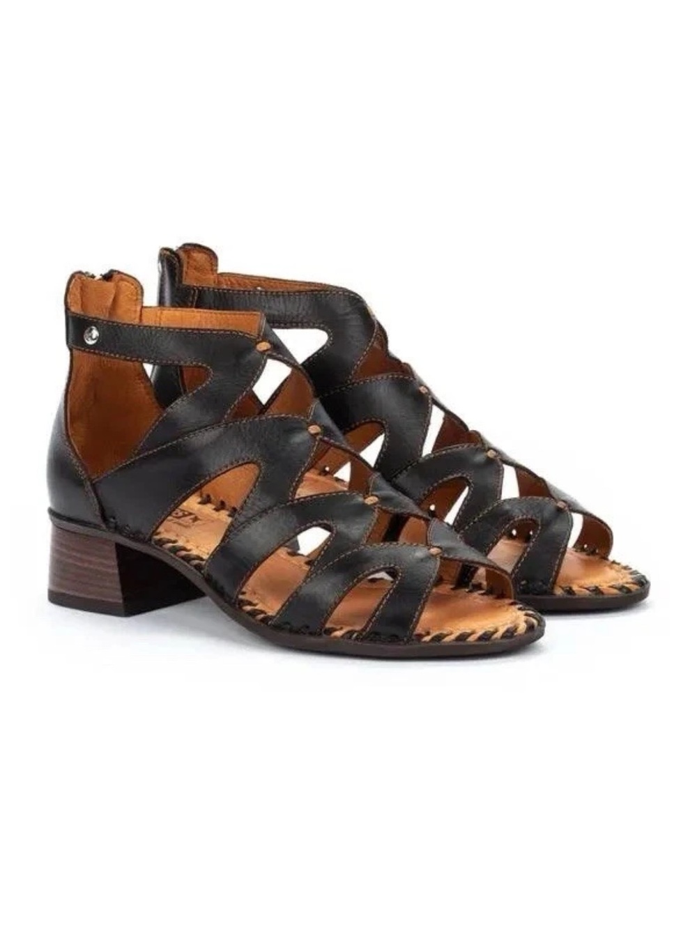 Pikolinos Leather Heeled Sandals Melilla Size 9 -9.5 (40/41)